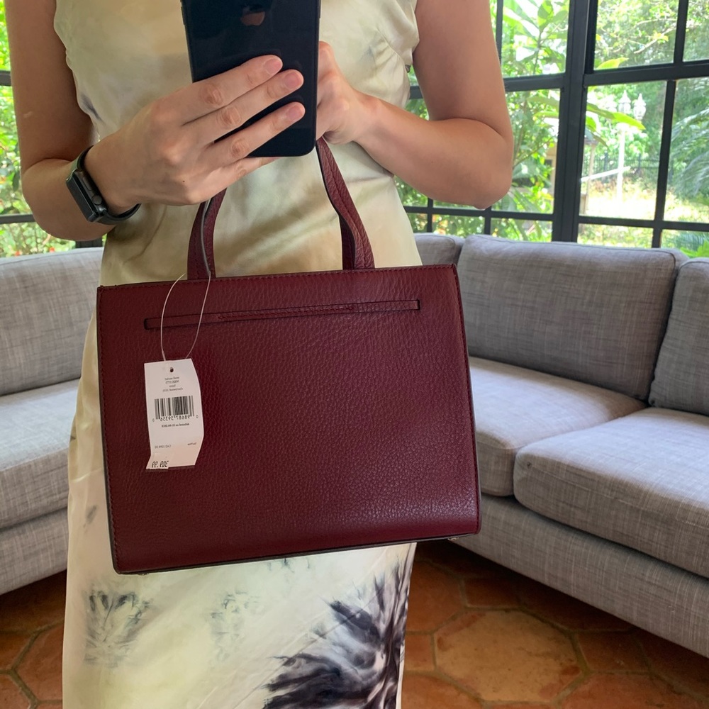 KATE SPADE SMALL SATCHEL CROSSBODY HAYES CHERRY - Picture 2 of 8